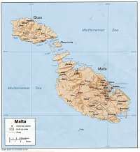 Рельеф островов Мальта и Гозо